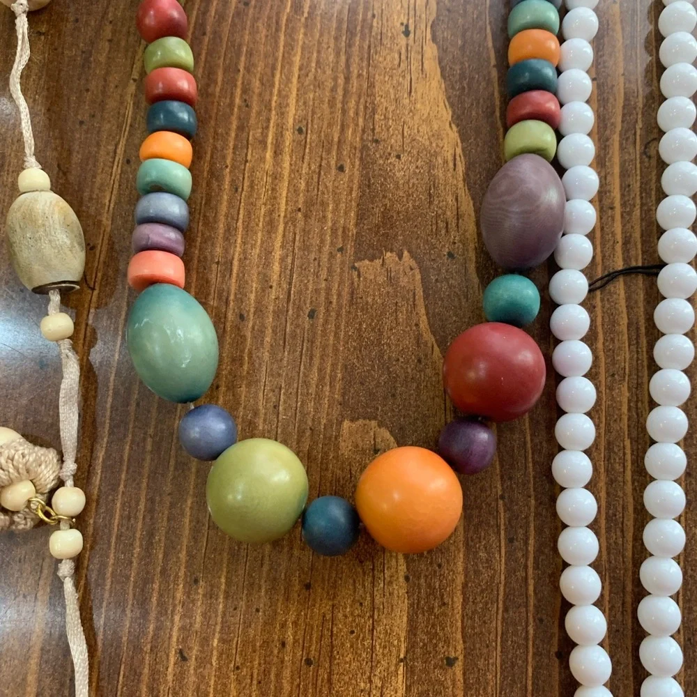 Lot Of 5 Vintage Costume Beaded Necklaces, All Excellent Condition!